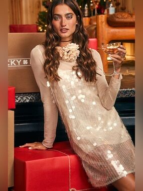 Lucky Brand Paillette Sequin Dress NWT